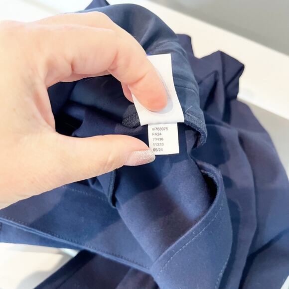 LOFT Ponte High Rise Wide Leg Trouser Pants Navy Blue Large - Picture 5 of 12